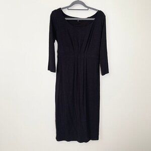 Isabella Oliver black long sleeve tie waist knee length maternity dress